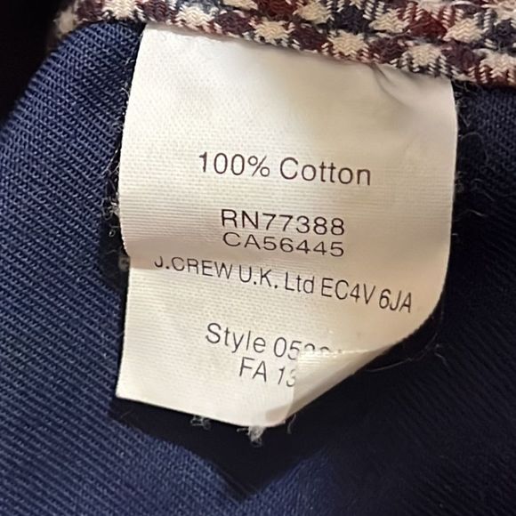 J Crew Navy Blue Gold Snap Waxed Utility Rain Jacket Sz XXS EUC - Picture 7 of 13